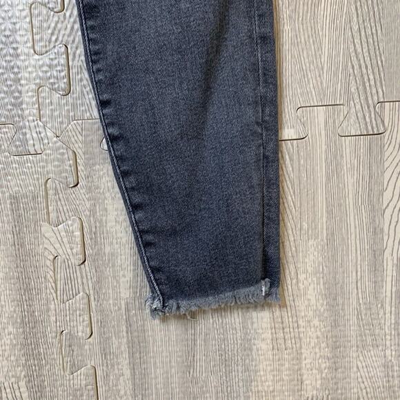 Allsaints Jeans Womens 24 Gray Denim Miller Push Up Super Skinny Stretch Raw Hem - Picture 3 of 16